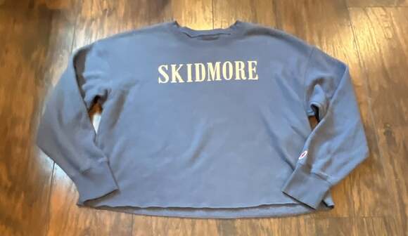 League Tops - League Skidmore College Crewneck Sweatshirt Blue Small